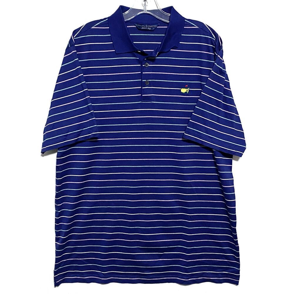 The Masters Clubhouse Collection Polo Shirt Mens L Italy Athleisure Casual Golf